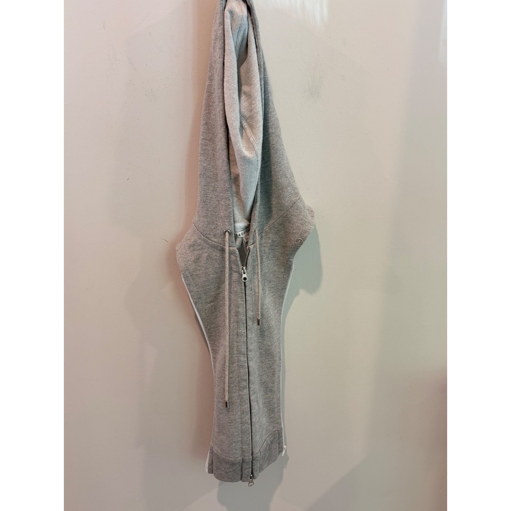 Veronica Beard Hoodie Dickey Heather Grey Cotton Blend Zip In Blazer Insert